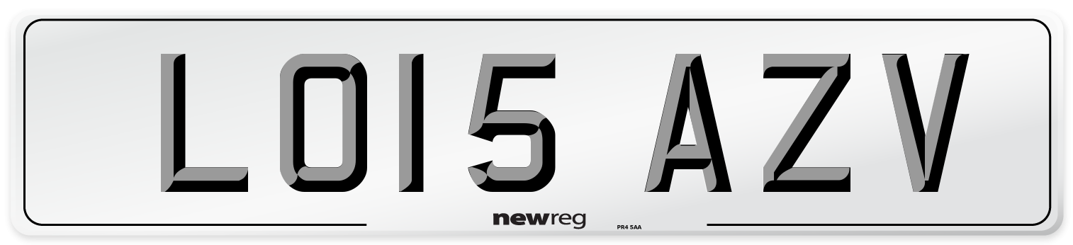 LO15 AZV Number Plate from New Reg